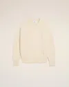 Ami Alexandre Mattiussi Beige Cotton Ami Embroidered Crewneck Sweater White In White Cream