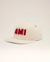 Ami Alexandre Mattiussi Beige Cotton Ami Paris Patch Trucker Cap White In White Cream