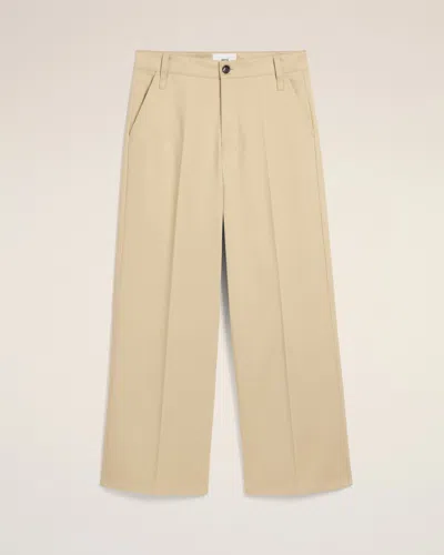 Ami Alexandre Mattiussi Beige Cotton Baggy Fit Trousers Beige In Ginger