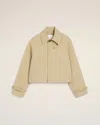 Ami Alexandre Mattiussi Beige Trench Coat With Classic Collar And Front Concealed Button Closure In Cotton Woman In Ginger/ash