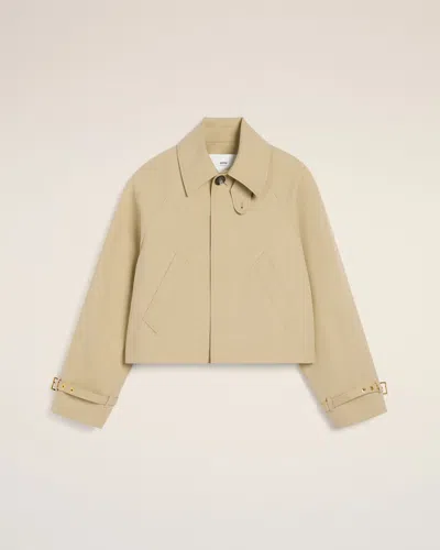 AMI ALEXANDRE MATTIUSSI BEIGE COTTON BUTTONED JACKET YELLOW