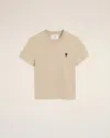 Ami Alexandre Mattiussi Beige Cotton Cropped Ami De Coeur T-shirt Beige