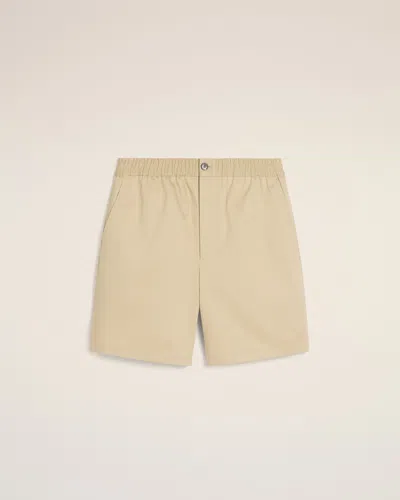 Ami Alexandre Mattiussi Beige Cotton Elasticated Waist Shorts Beige In Ginger