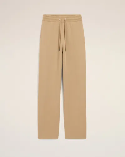 Ami Alexandre Mattiussi Beige Cotton Track Pants With Ami De Coeur Beige In Mastic Beige/ Black