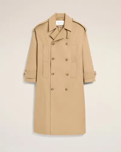 Ami Alexandre Mattiussi Beige Cotton Trench Coat Beige In Mastic Beige