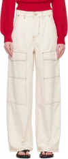 Ami Alexandre Mattiussi Beige Cotton Wide Fit Denim Cargo Pants