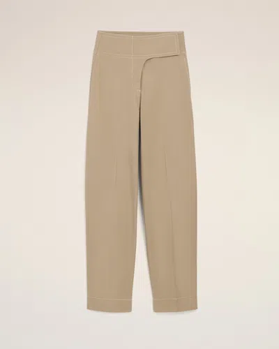 Ami Alexandre Mattiussi Beige Cotton Wrapped Belted Trousers Beige In Neutral