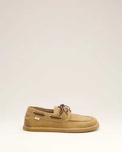 Ami Alexandre Mattiussi Beige Cow Leather Boat Shoes Beige In Brown