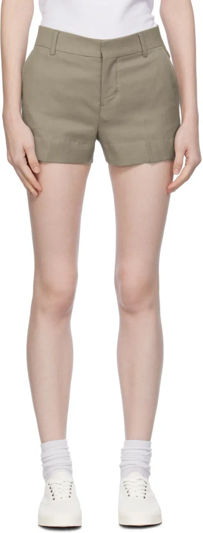 Ami Alexandre Mattiussi Beige Creased Shorts In Taupe/281