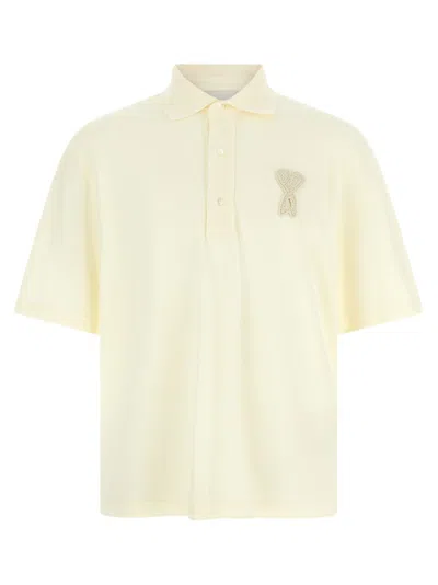 Ami Alexandre Mattiussi Ami Paris Classic Polo Shirt With Embroidered Applique In White