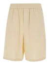 AMI ALEXANDRE MATTIUSSI BEIGE ELASTIC BERMUDA SHORTS IN COTTON MAN