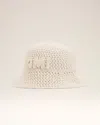 Ami Alexandre Mattiussi Beige Knit Ami Patch Bucket Hat White In White Cream