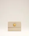 Ami Alexandre Mattiussi Beige Leather Carrousel Folded Card Holder Beige In Ginger