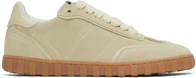 Ami Alexandre Mattiussi Beige Leather Low Top Step Sneakers In Beurre/726