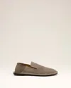 Ami Alexandre Mattiussi Beige Leather Midi Slippers Grey In Ash