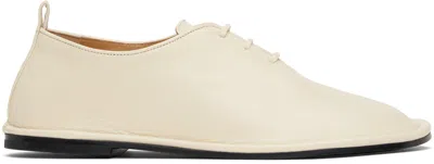 AMI ALEXANDRE MATTIUSSI BEIGE LEATHER ONE CUT OXFORDS