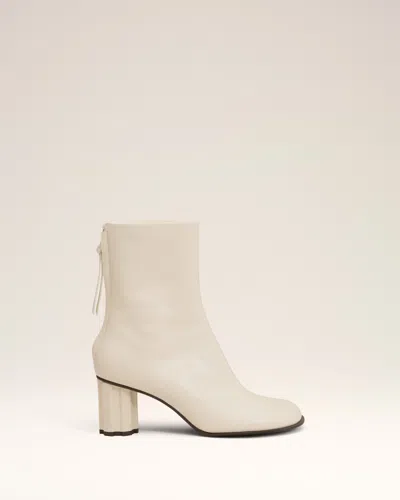 Ami Alexandre Mattiussi Beige Leather Piano Boots White In White Cream