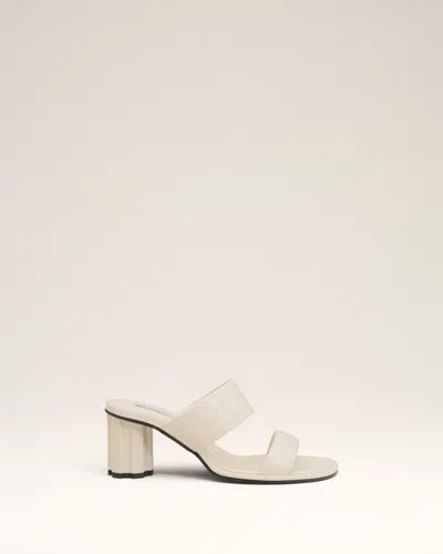 Ami Alexandre Mattiussi Beige Leather Piano Sandals White In White Cream