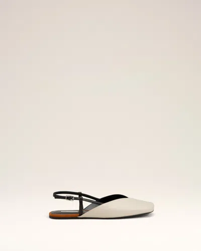 AMI ALEXANDRE MATTIUSSI BEIGE LEATHER SLINGBACKS BEIGE