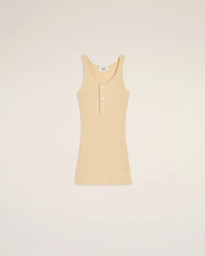 Ami Alexandre Mattiussi Beige Light Ribbed Jersey Tanktop Beige In Cream
