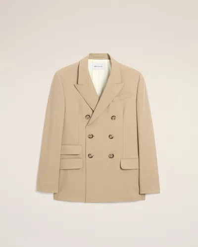 Ami Alexandre Mattiussi Beige New Wool Double Breasted Straight Jacket Beige In Nude