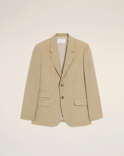 Ami Alexandre Mattiussi Beige New Wool Single Breasted Straight Jacket Beige In Brown