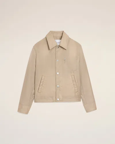 Ami Alexandre Mattiussi Beige Nylon Ami De Coeur Stud Buttoned Jacket Beige In Brown
