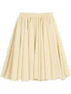 Ami Alexandre Mattiussi Ami Flowing Poppy Cream Wool Pleated Skirt In Multi