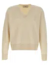 Ami Alexandre Mattiussi Puff Logo Patch Sweater Sweaters And Cardigans Beige In Brown