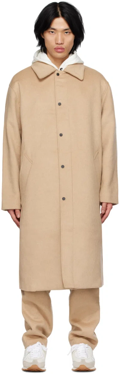 Ami Alexandre Mattiussi Beige Puma Edition Coat In 67 Light Sand