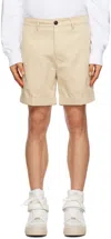 Ami Alexandre Mattiussi Beige Rolled Shorts In Vanille/709