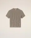 Ami Alexandre Mattiussi Beige Shiny Jersey Short Sleeve T-shirt Grey In Nude