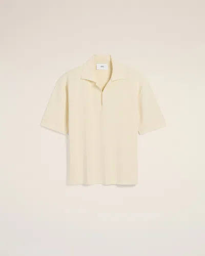 Ami Alexandre Mattiussi Beige Short Sleeve Polo White In White Cream
