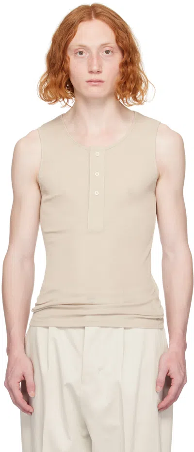 Ami Alexandre Mattiussi Beige Three-button Tank Top In Chalk/193
