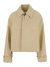 Ami Alexandre Mattiussi Beige Trench Coat With Classic Collar And Front Concealed Button Closure In Cotton Woman In Beige