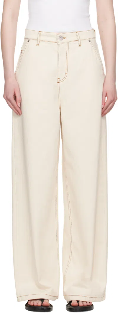 Ami Alexandre Mattiussi Beige Wide Fit Jeans In White