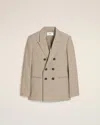 Ami Alexandre Mattiussi Beige Wool Back Slit Double Breasted Jacket Beige In Ginger