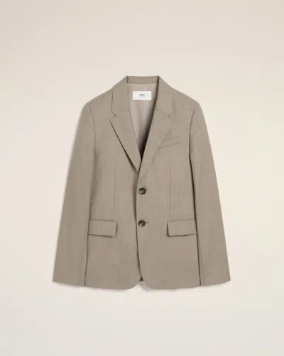 AMI ALEXANDRE MATTIUSSI BEIGE WOOL TWO BUTTONS JACKET GREY