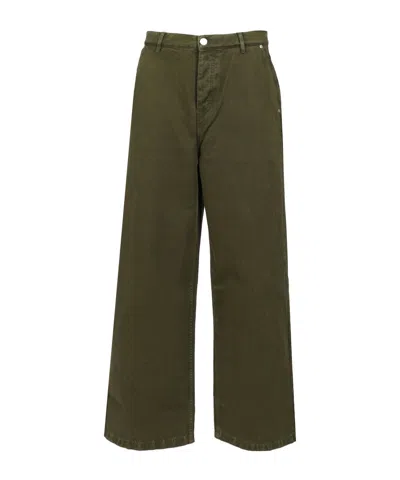 Ami Alexandre Mattiussi Belt-loop Casual Pants In Green