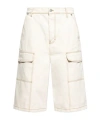 Shop Ami Alexandre Mattiussi Belt Loop Shorts In Cream