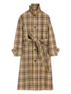 Ami Alexandre Mattiussi Belted Checked Coat In Brown
