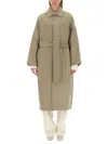 Ami Alexandre Mattiussi Long Belted Coat In Beige