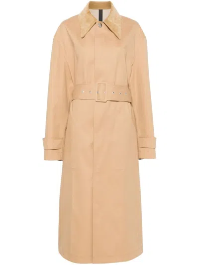 Ami Alexandre Mattiussi Belted Coat In Neutrals