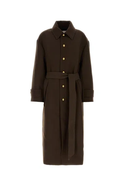 Ami Alexandre Mattiussi Ami Paris Belted Oversize Coat In Brown