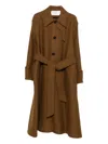 Ami Alexandre Mattiussi Belted Single-breasted Coat In Brown