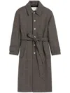 Ami Alexandre Mattiussi Wool-cotton Blended Large-profile Belted Coat In Grey