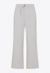 Ami Alexandre Mattiussi Ami Wide-leg Trouser With Elastic Waistband And Practical Pockets In Gray