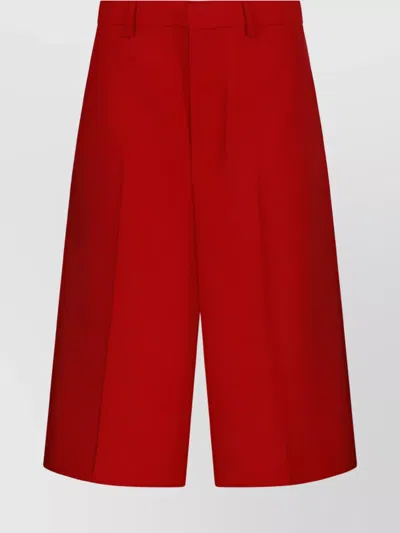 Ami Alexandre Mattiussi Ami Tailored Wide Bermuda Shorts In Red