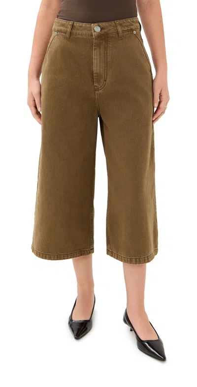 Ami Alexandre Mattiussi Ami Paris Denim Bermuda Shorts In Brown