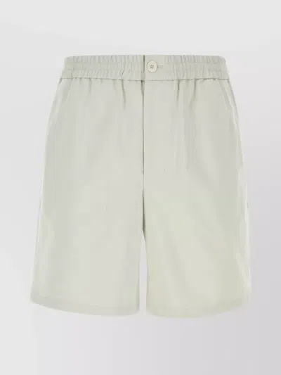 Ami Alexandre Mattiussi Bermuda Shorts With Back Pockets And Elasticated Waistband In White